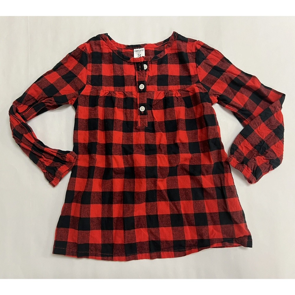 Carter's 5t‎ Buffalo Plaid Red Top